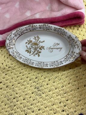 Norcrest chatillon porcelain 50th anniversary oval dish